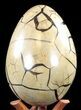 Septarian Dragon Egg Geode - Black Crystals #37283-3